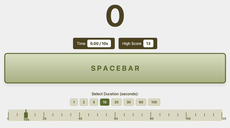 Spacebar Speed Test